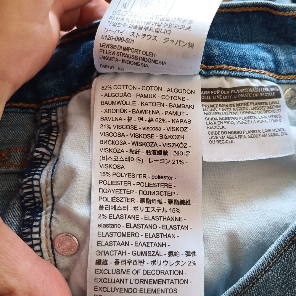 LEVIS  EMBROIDERED SKINNY STRETCH JEANS WOMENS 29 - Picture 5 of 5